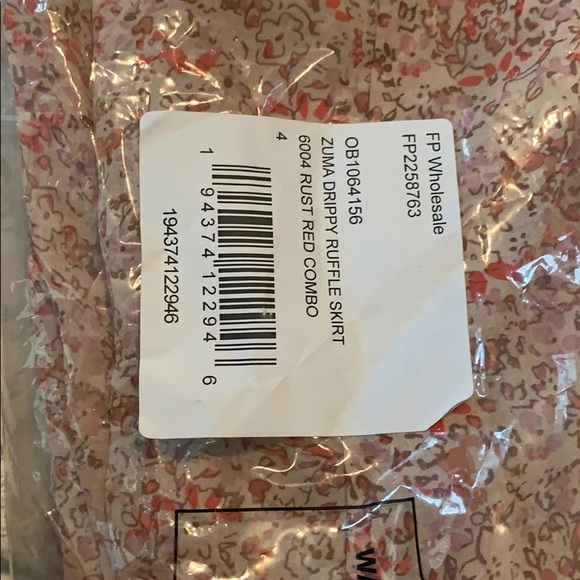 Free People Zuma Drippy Ruffle Skirt Fall Floral - Picture 6 of 7